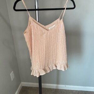 Anthropologie Cream Sequin Camisole